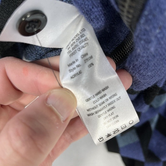 ONOT BRAND PONCHO FULL ZIP SWEATSHIRT ONE SIZE FITS MOST BLUE NWT NEW ACRYLIC - Picture 14 of 16